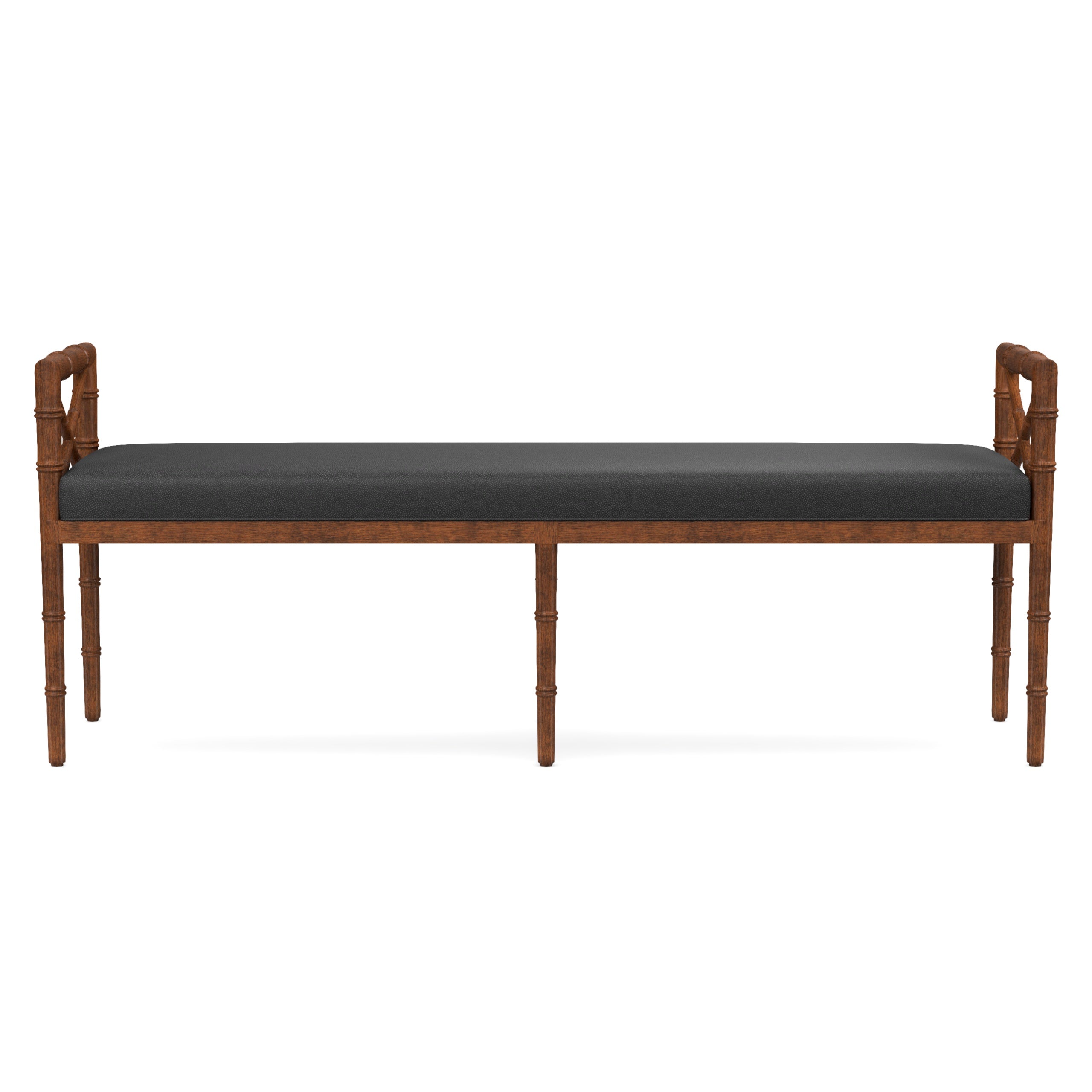 Danica Bamboo Style Upholstered Wood Bench