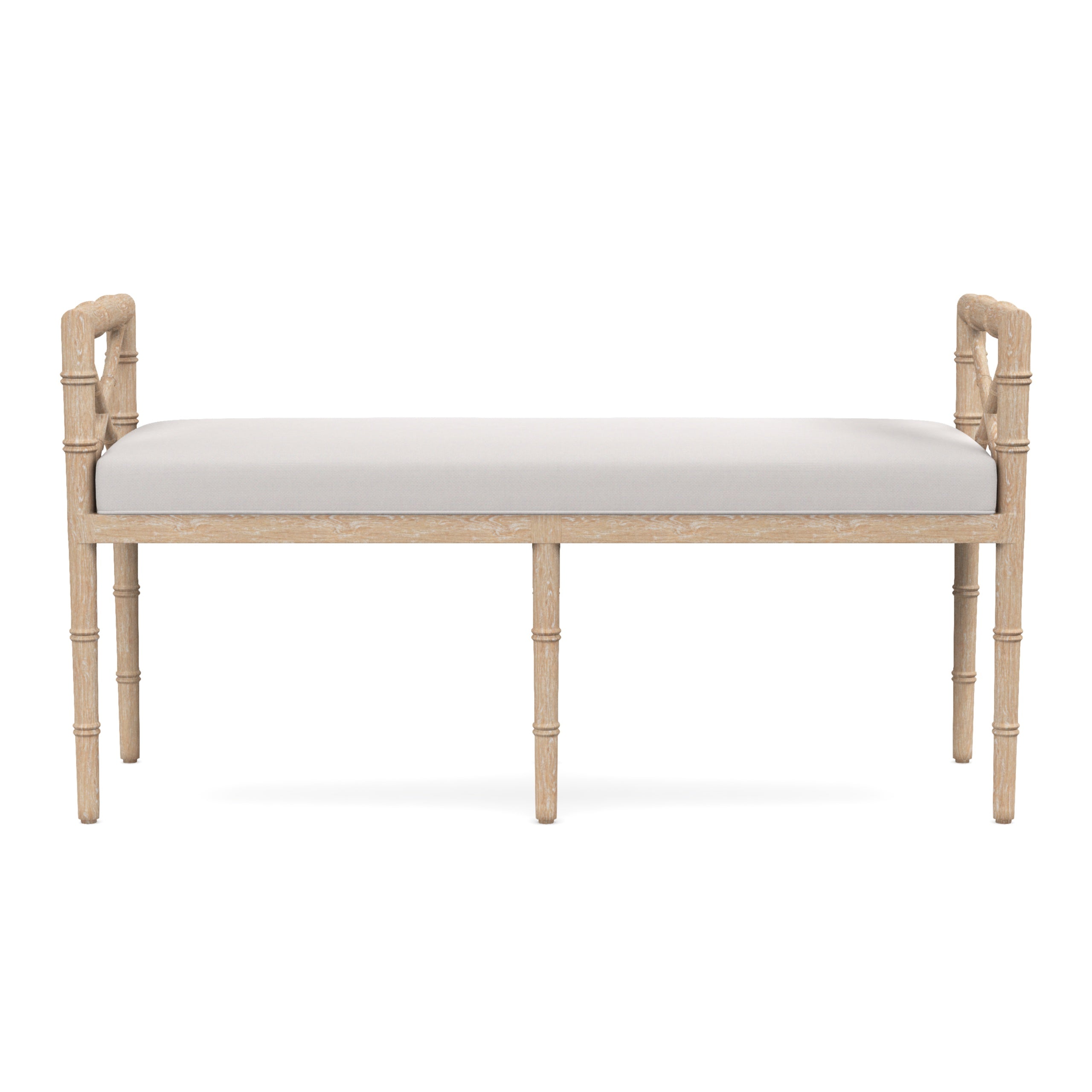 Danica Bamboo Style Upholstered Wood Bench