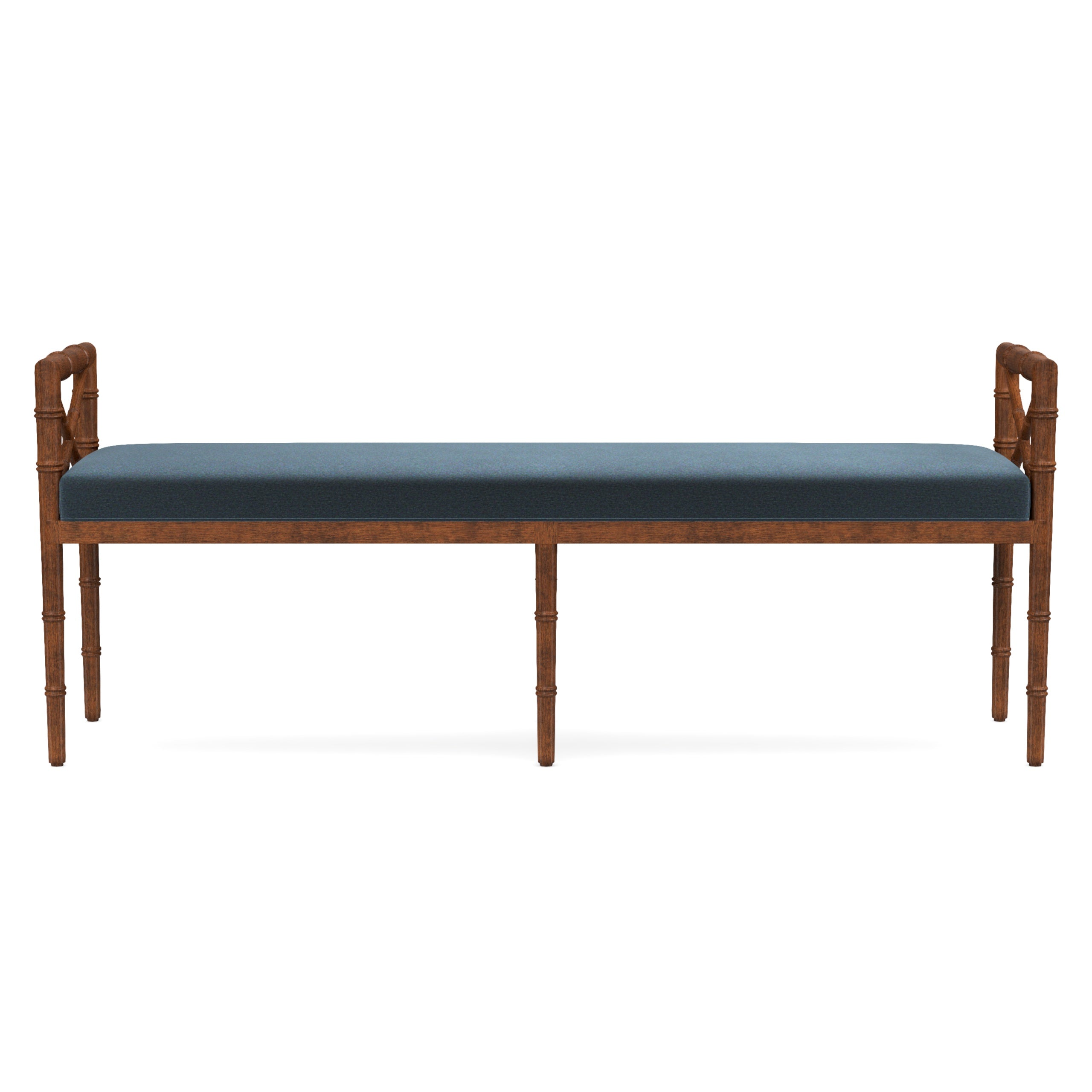 Danica Bamboo Style Upholstered Wood Bench