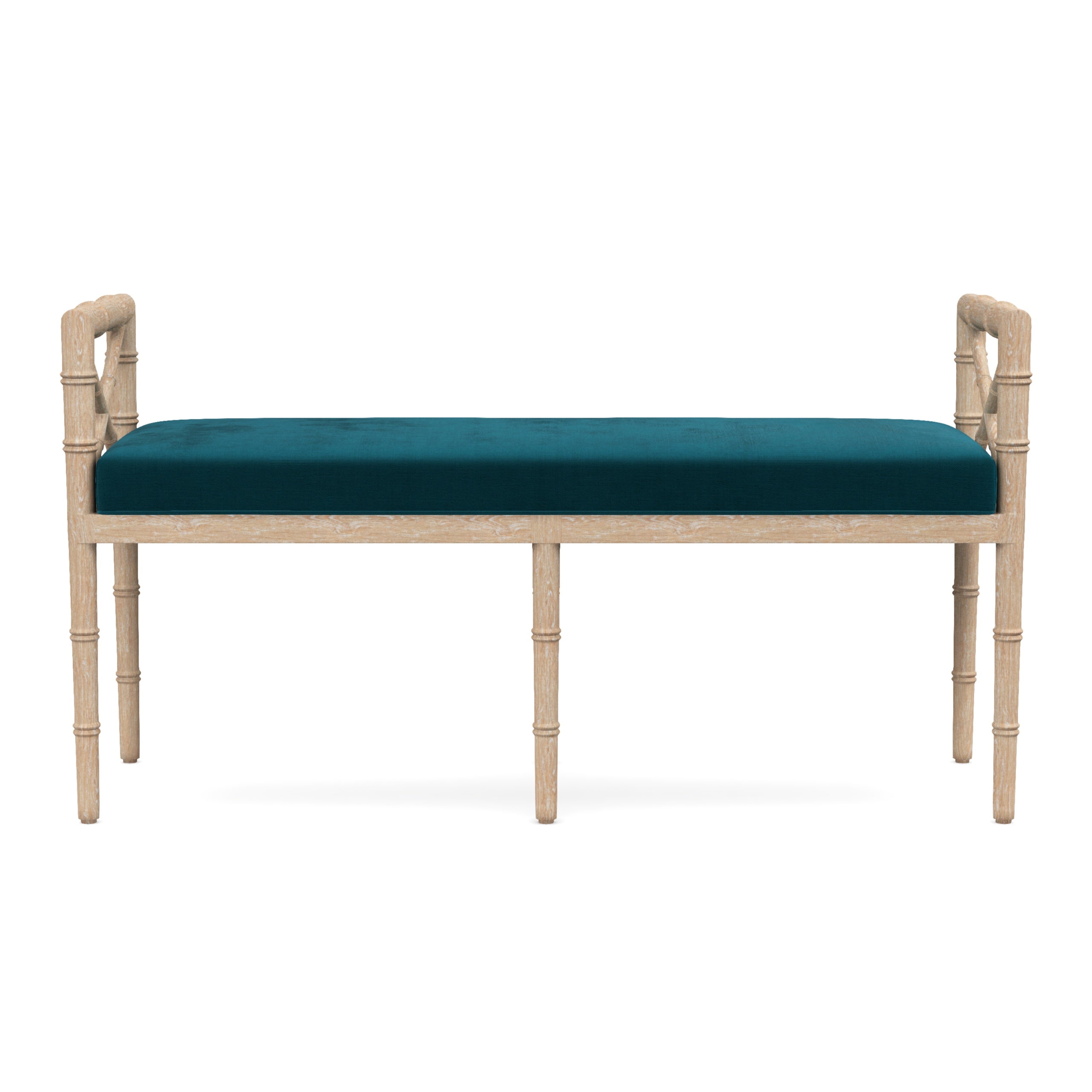 Danica Bamboo Style Upholstered Wood Bench