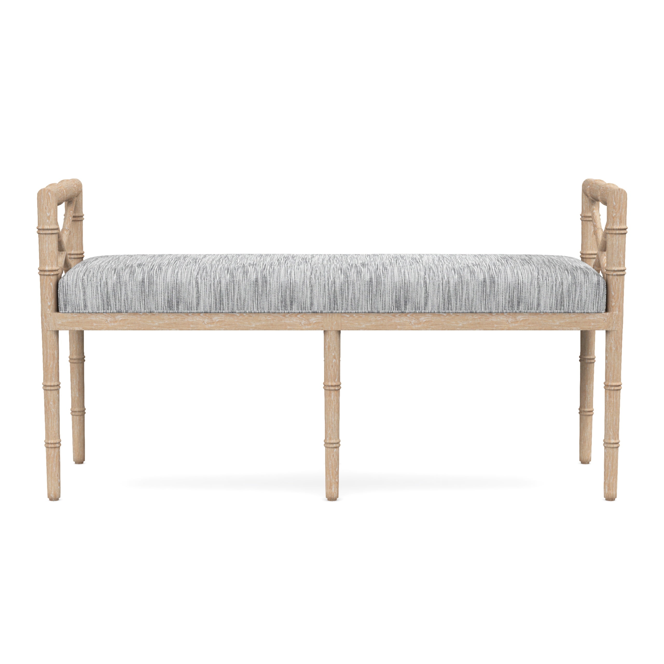 Danica Bamboo Style Upholstered Wood Bench