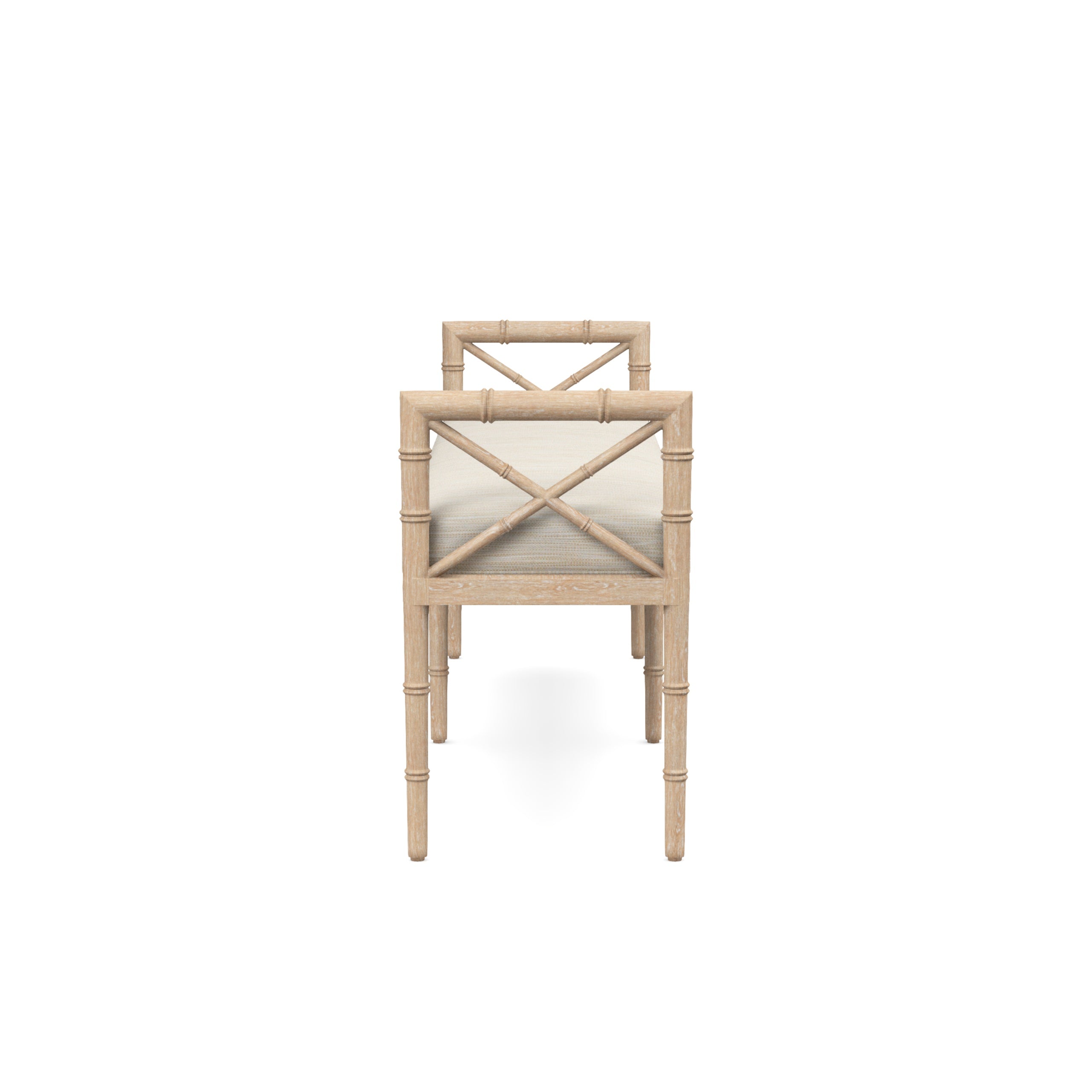 Danica Bamboo Style Upholstered Wood Bench