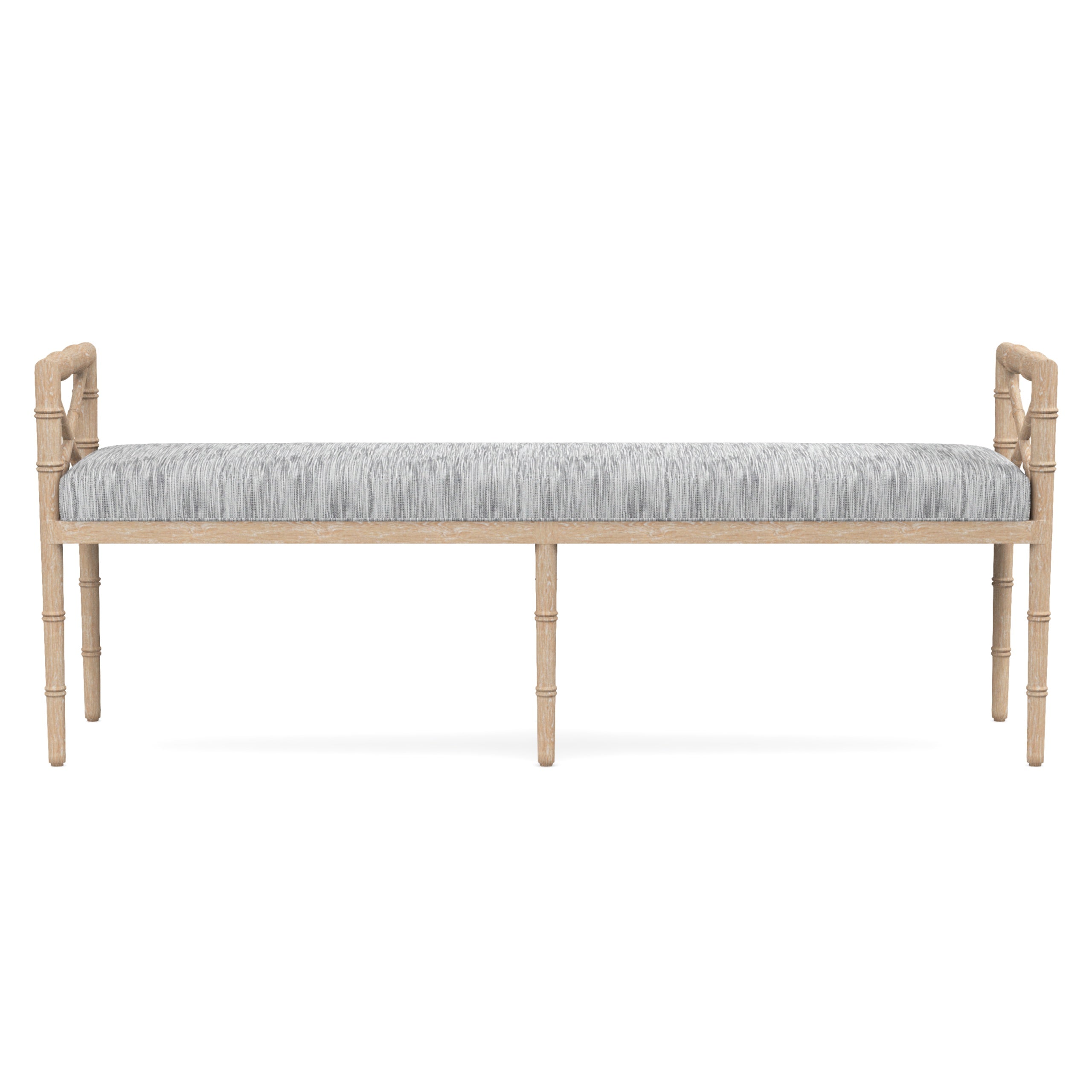 Danica Bamboo Style Upholstered Wood Bench
