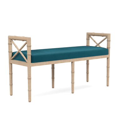 Danica Bamboo Style Upholstered Wood Bench
