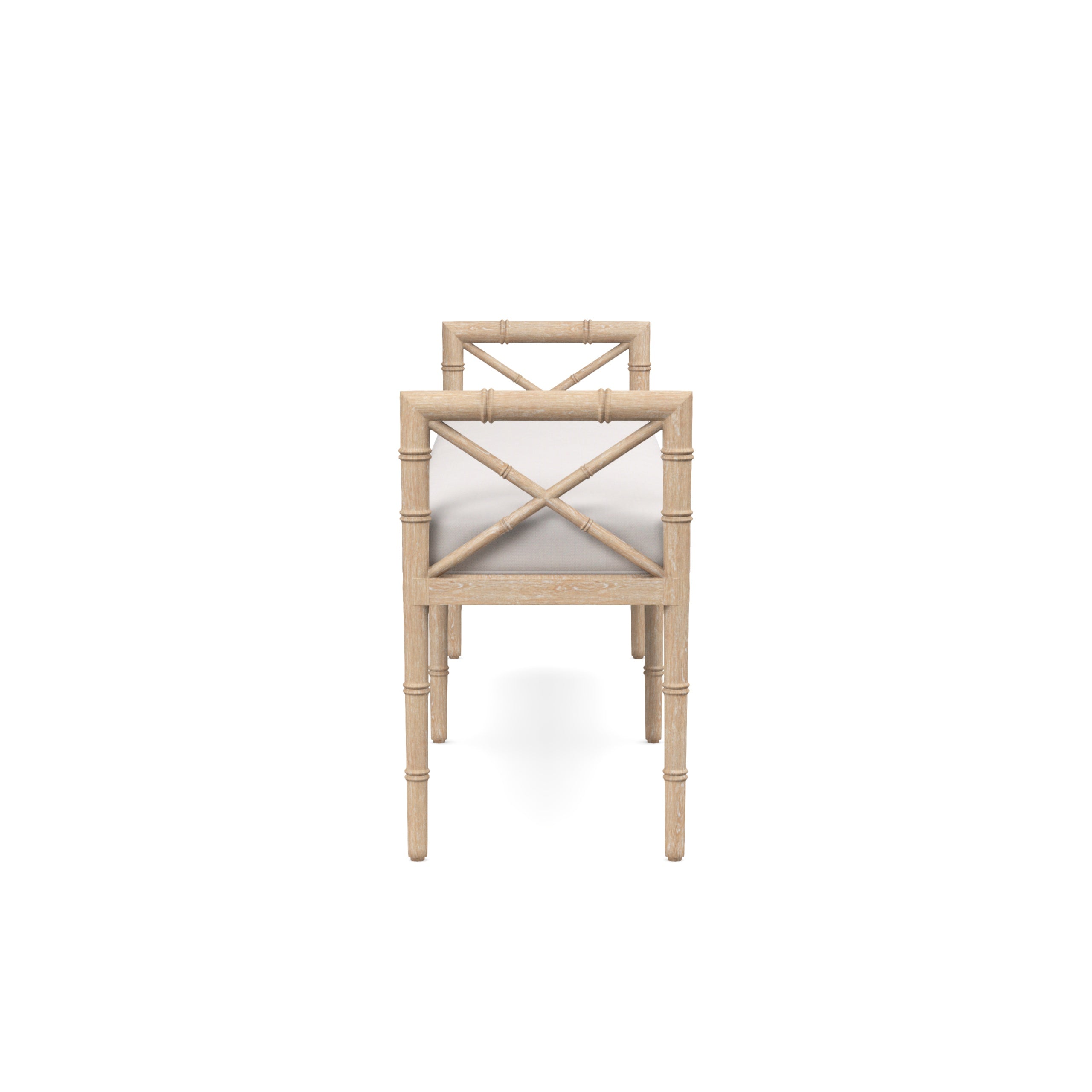 Danica Bamboo Style Upholstered Wood Bench