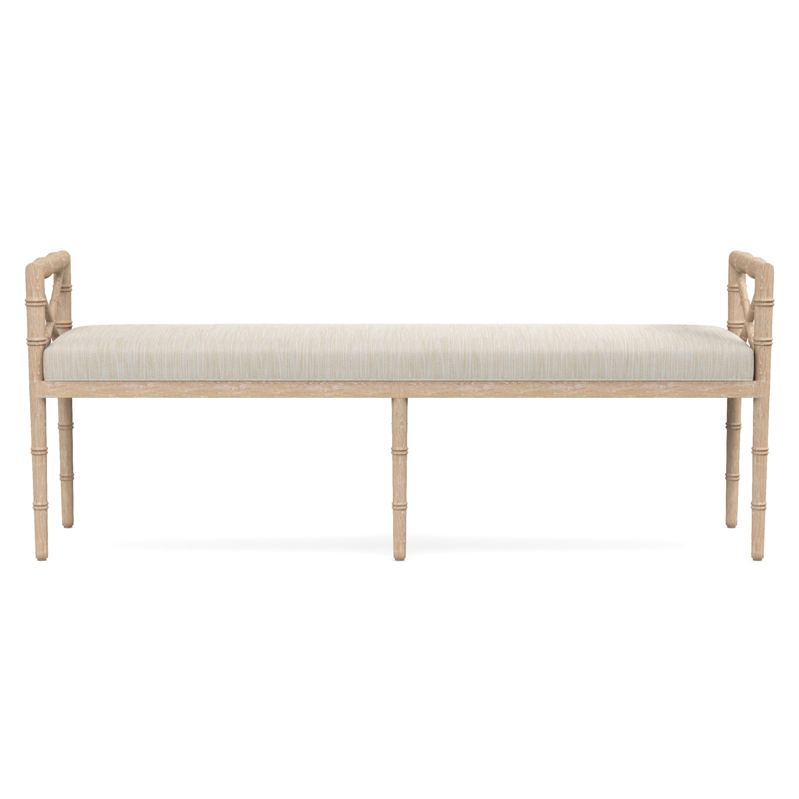 Danica Bamboo Style Upholstered Wood Bench