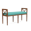 Danica Bamboo Style Upholstered Wood Bench
