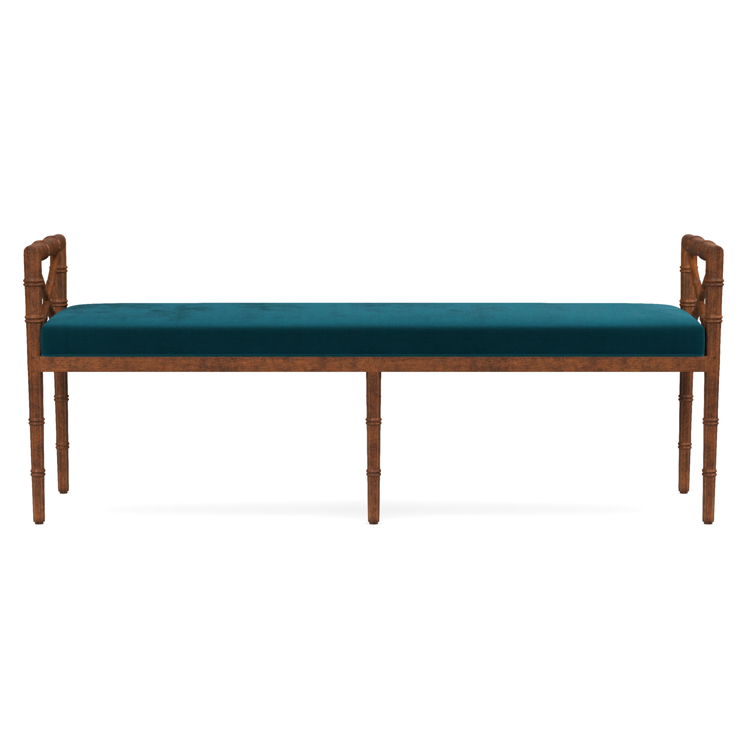 Danica Bamboo Style Upholstered Wood Bench