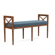 Danica Bamboo Style Upholstered Wood Bench
