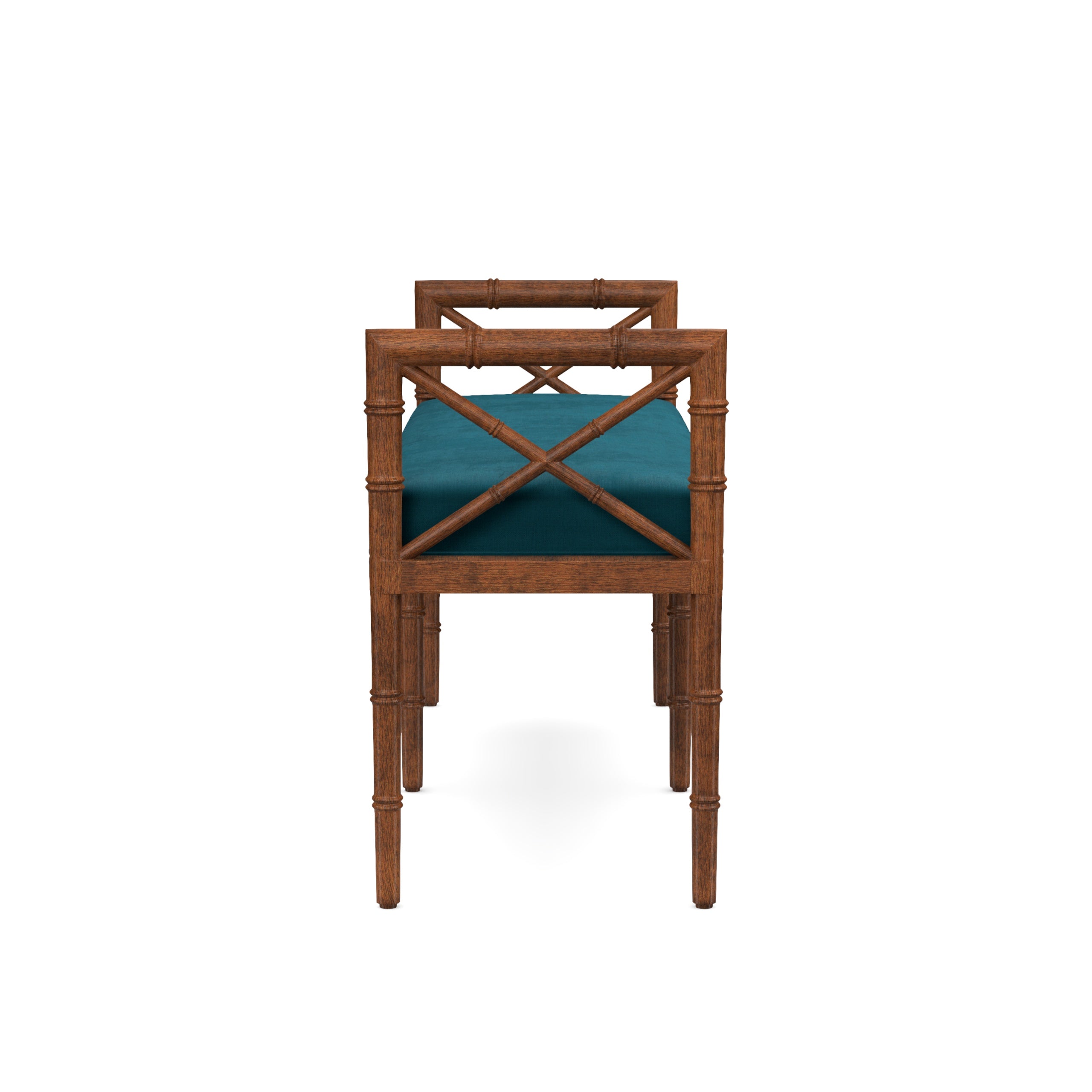 Danica Bamboo Style Upholstered Wood Bench