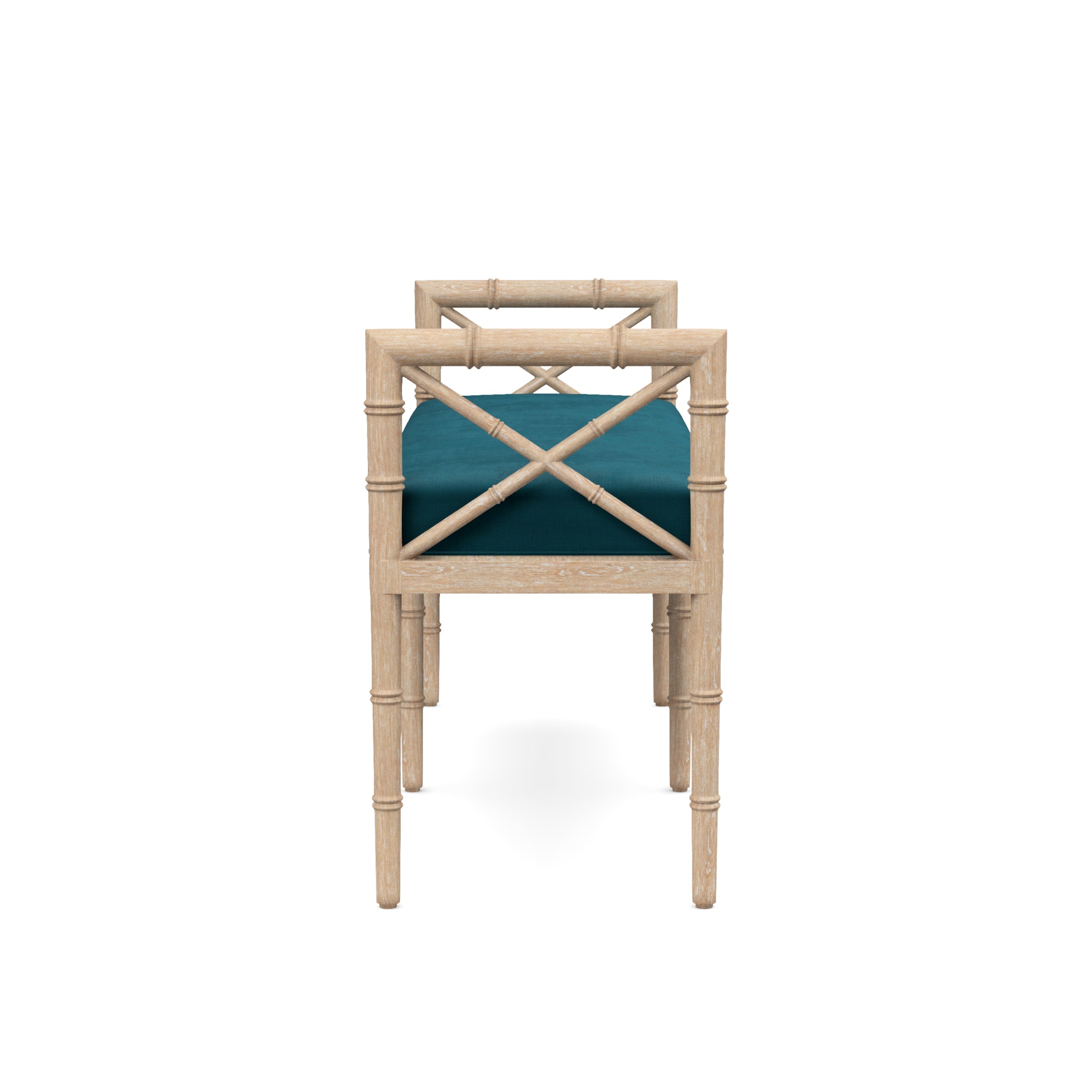 Danica Bamboo Style Upholstered Wood Bench