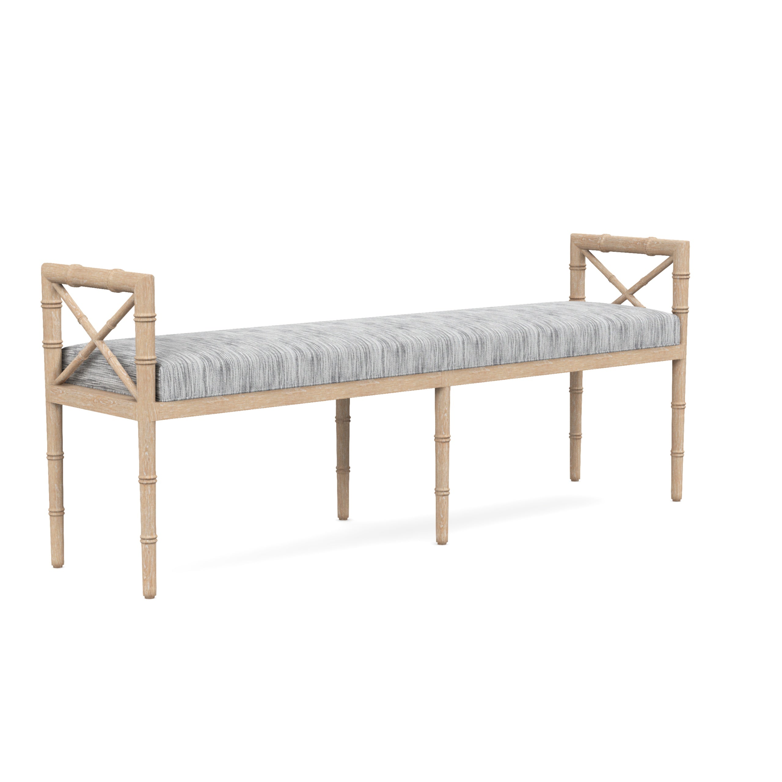 Danica Bamboo Style Upholstered Wood Bench