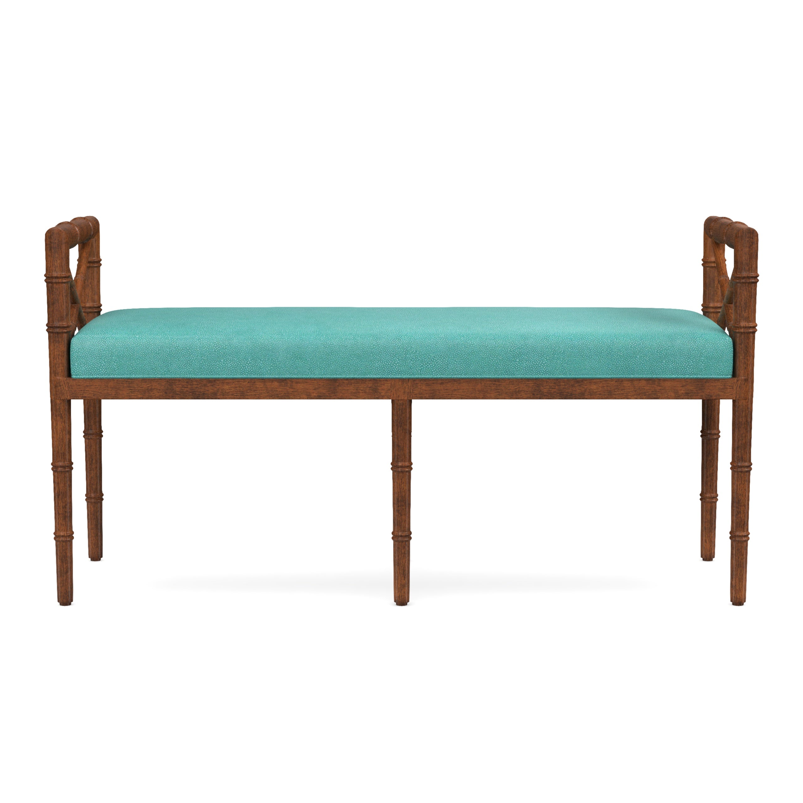 Danica Bamboo Style Upholstered Wood Bench