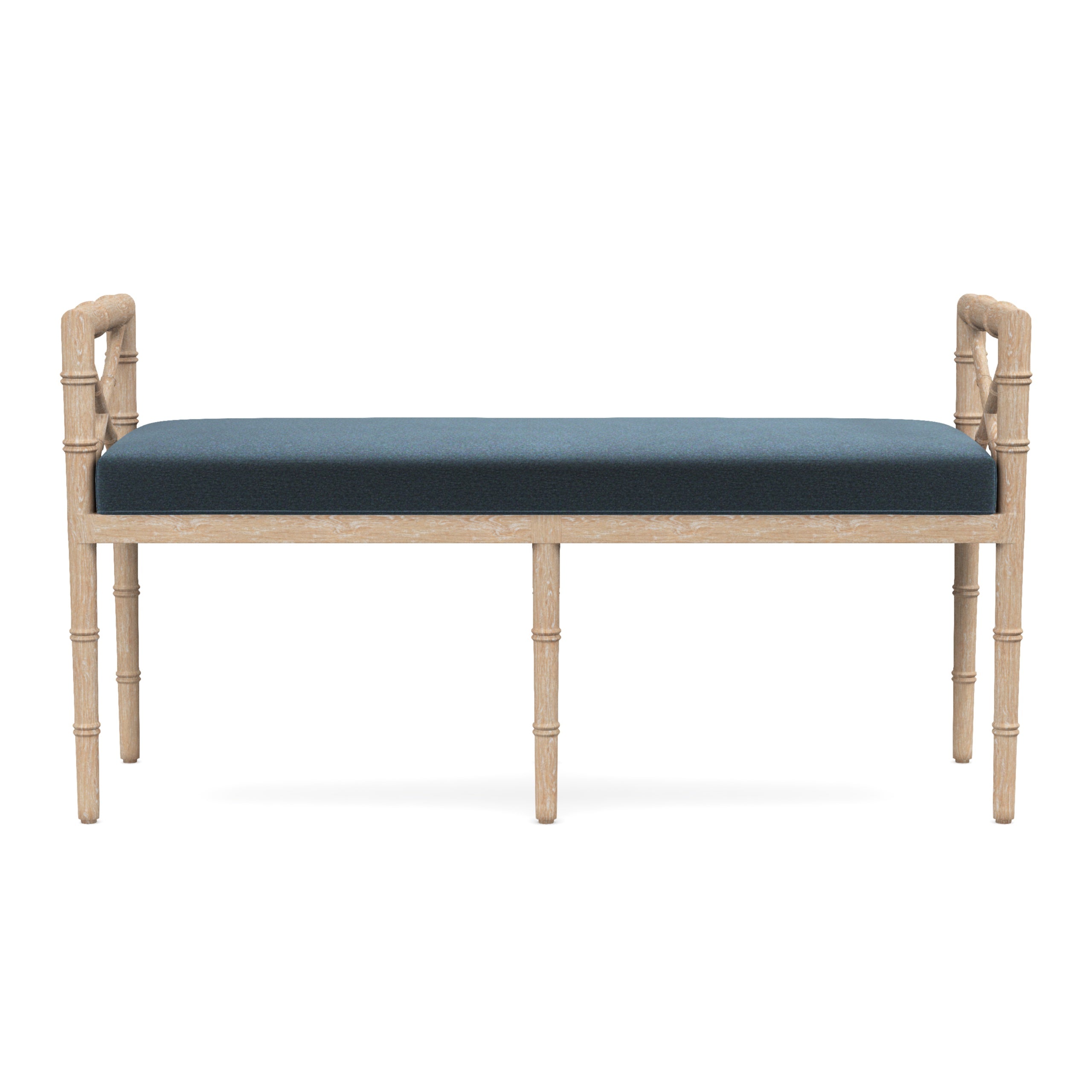 Danica Bamboo Style Upholstered Wood Bench