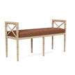 Danica Bamboo Style Upholstered Wood Bench