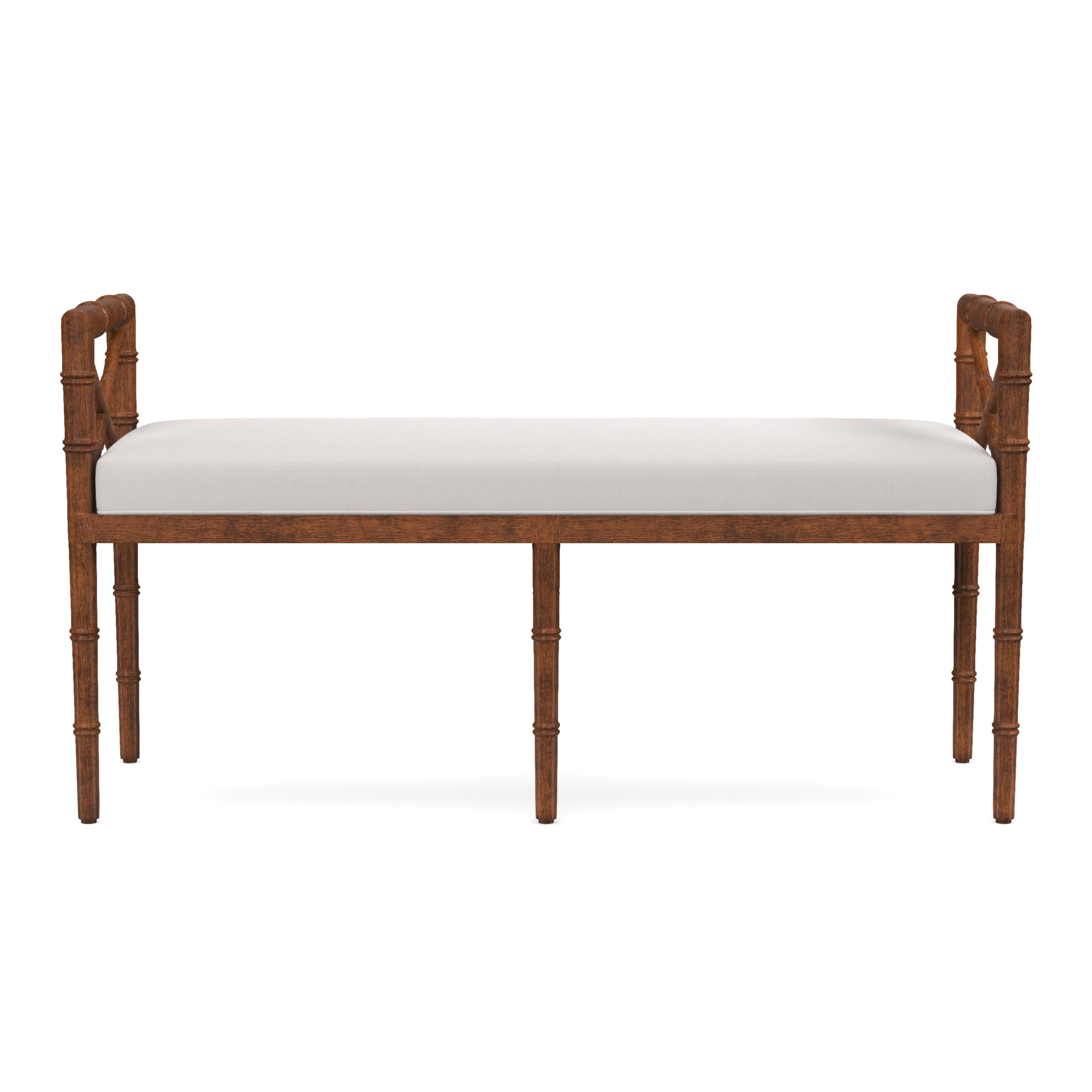 Danica Bamboo Style Upholstered Wood Bench