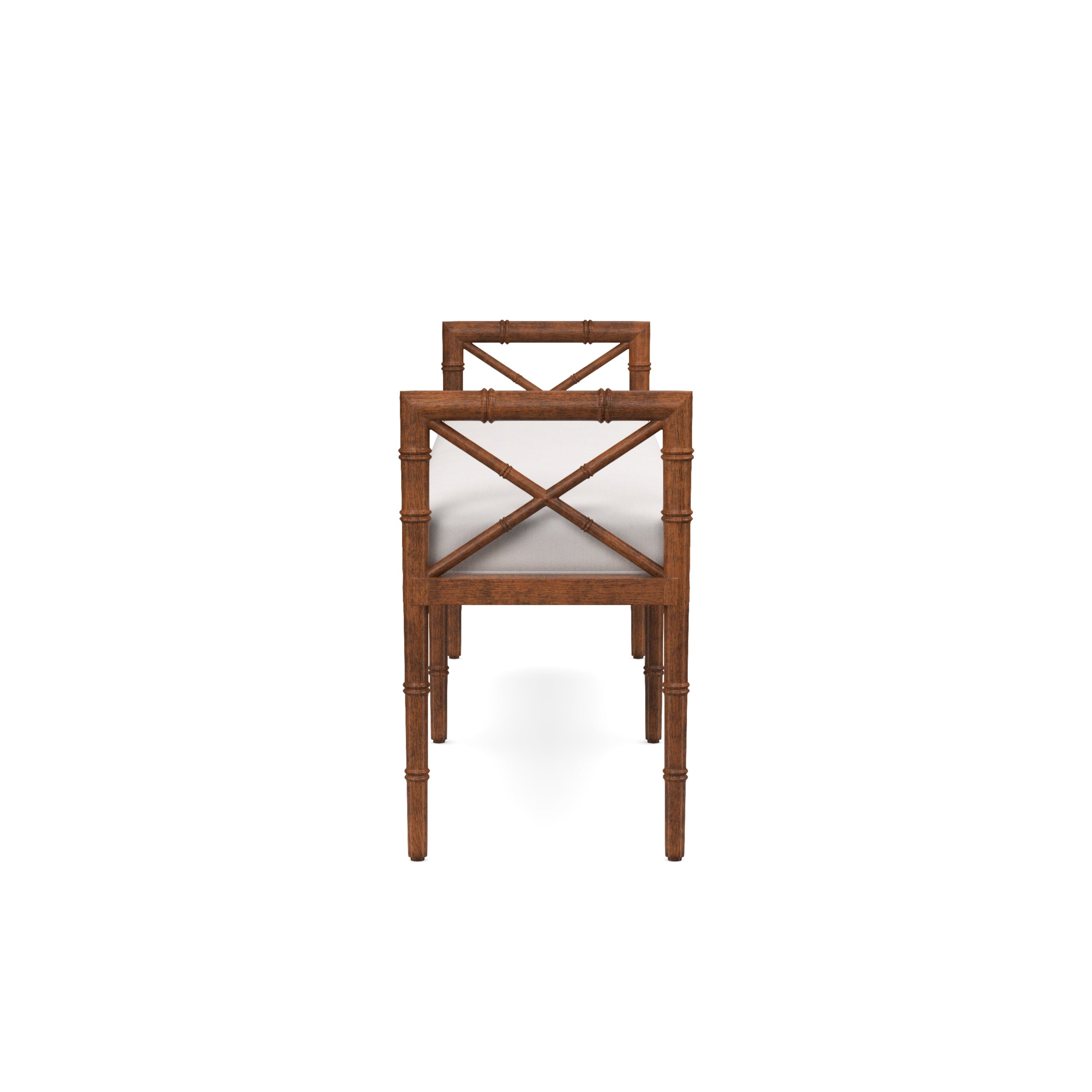 Danica Bamboo Style Upholstered Wood Bench