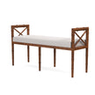 Danica Bamboo Style Upholstered Wood Bench