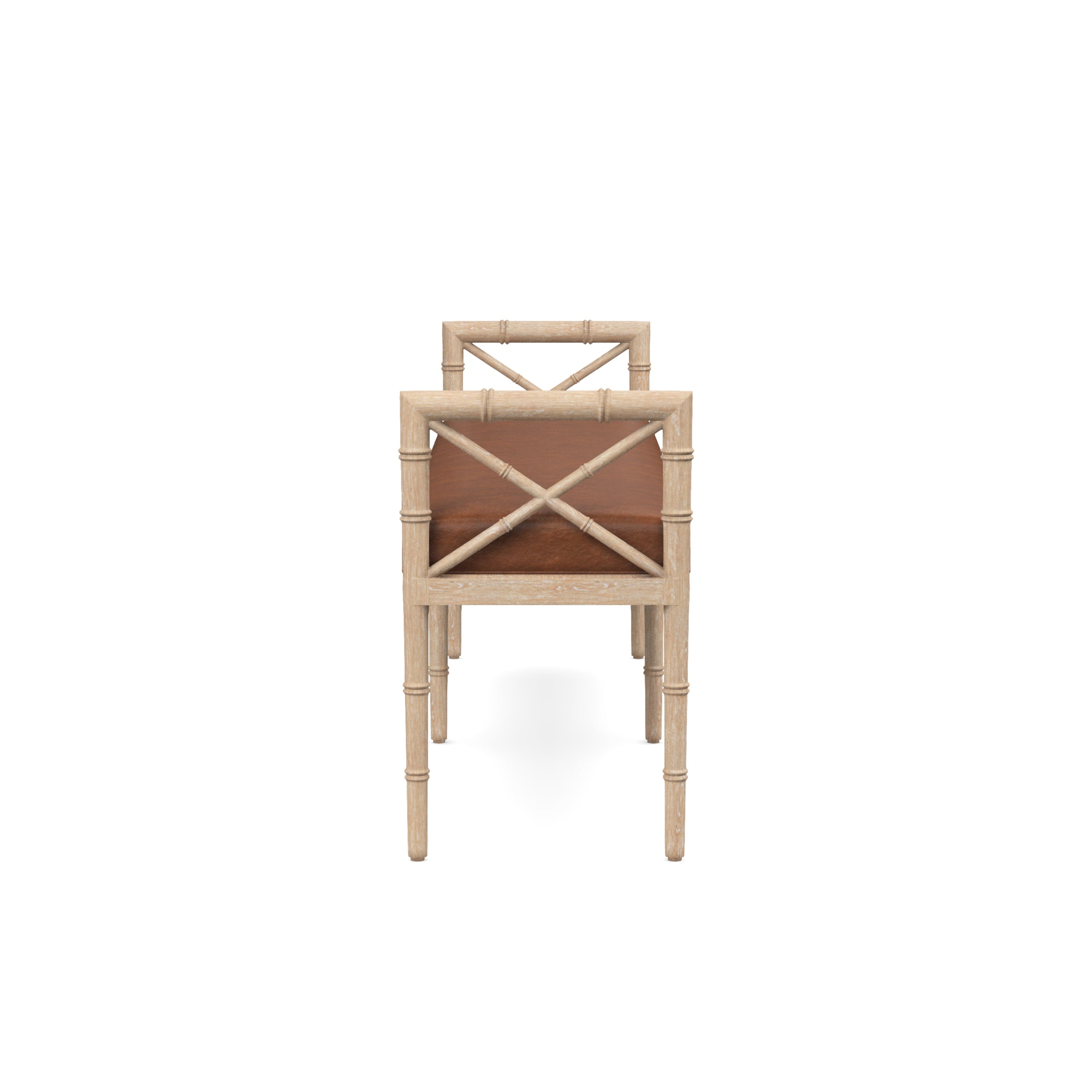 Danica Bamboo Style Upholstered Wood Bench