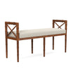 Danica Bamboo Style Upholstered Wood Bench