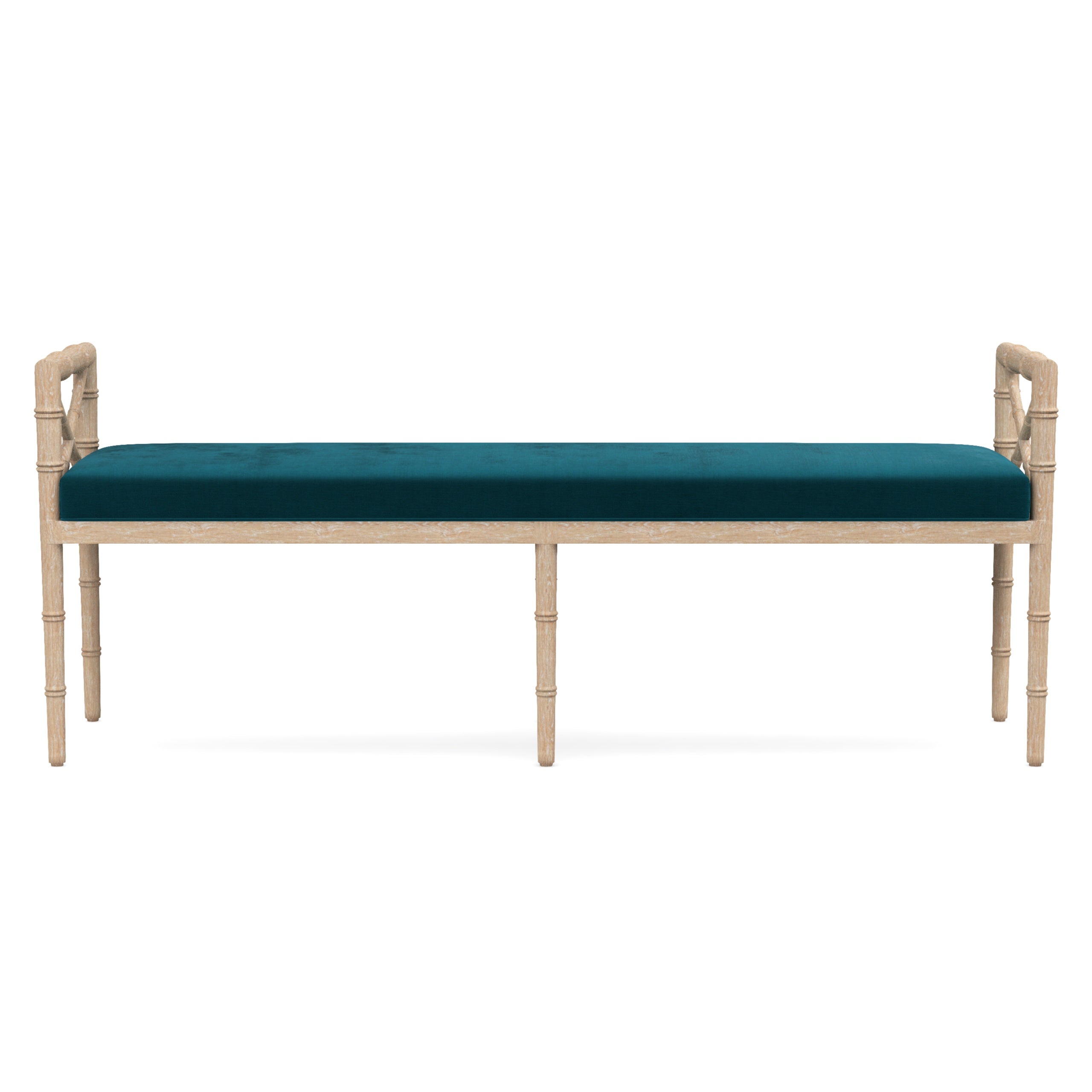 Danica Bamboo Style Upholstered Wood Bench