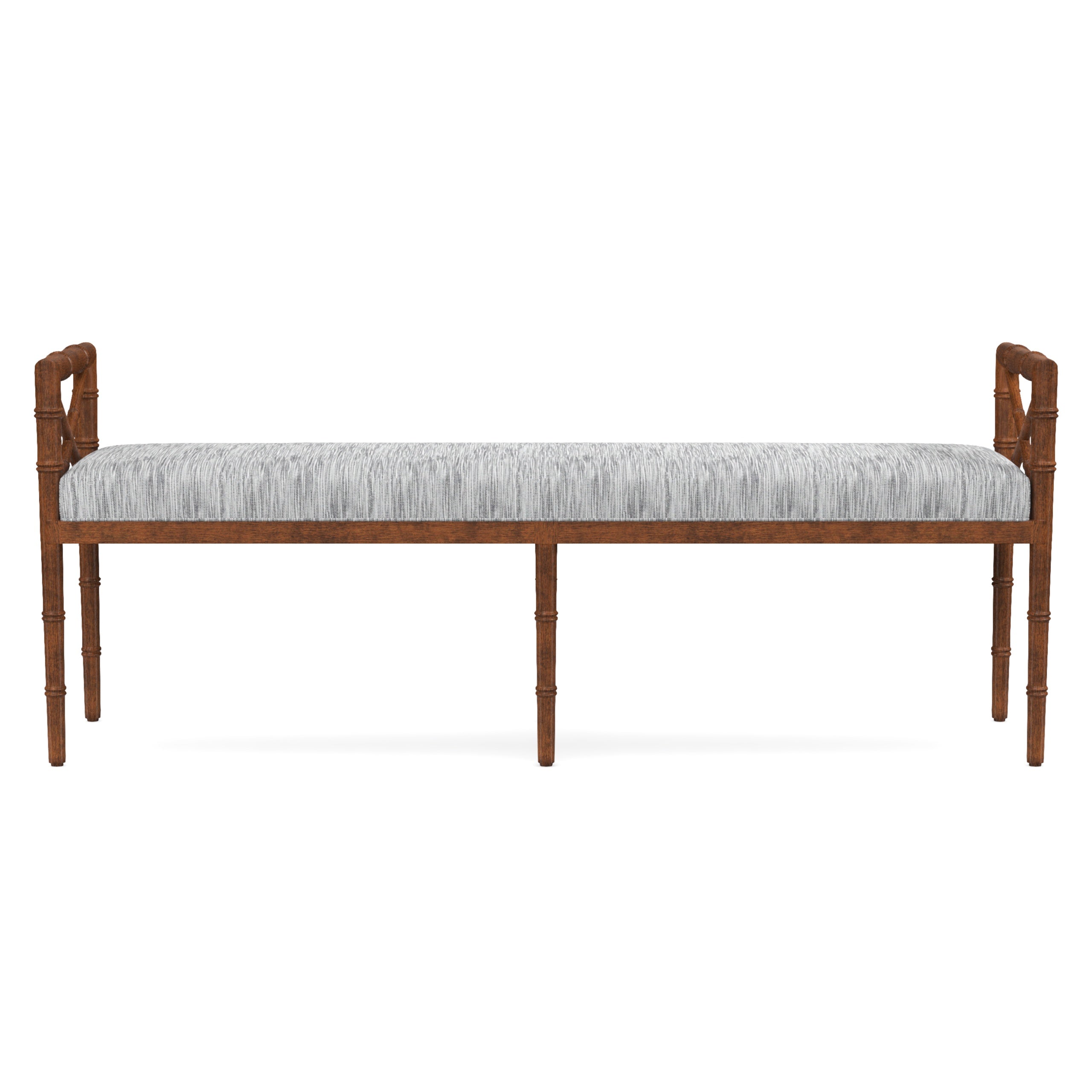 Danica Bamboo Style Upholstered Wood Bench