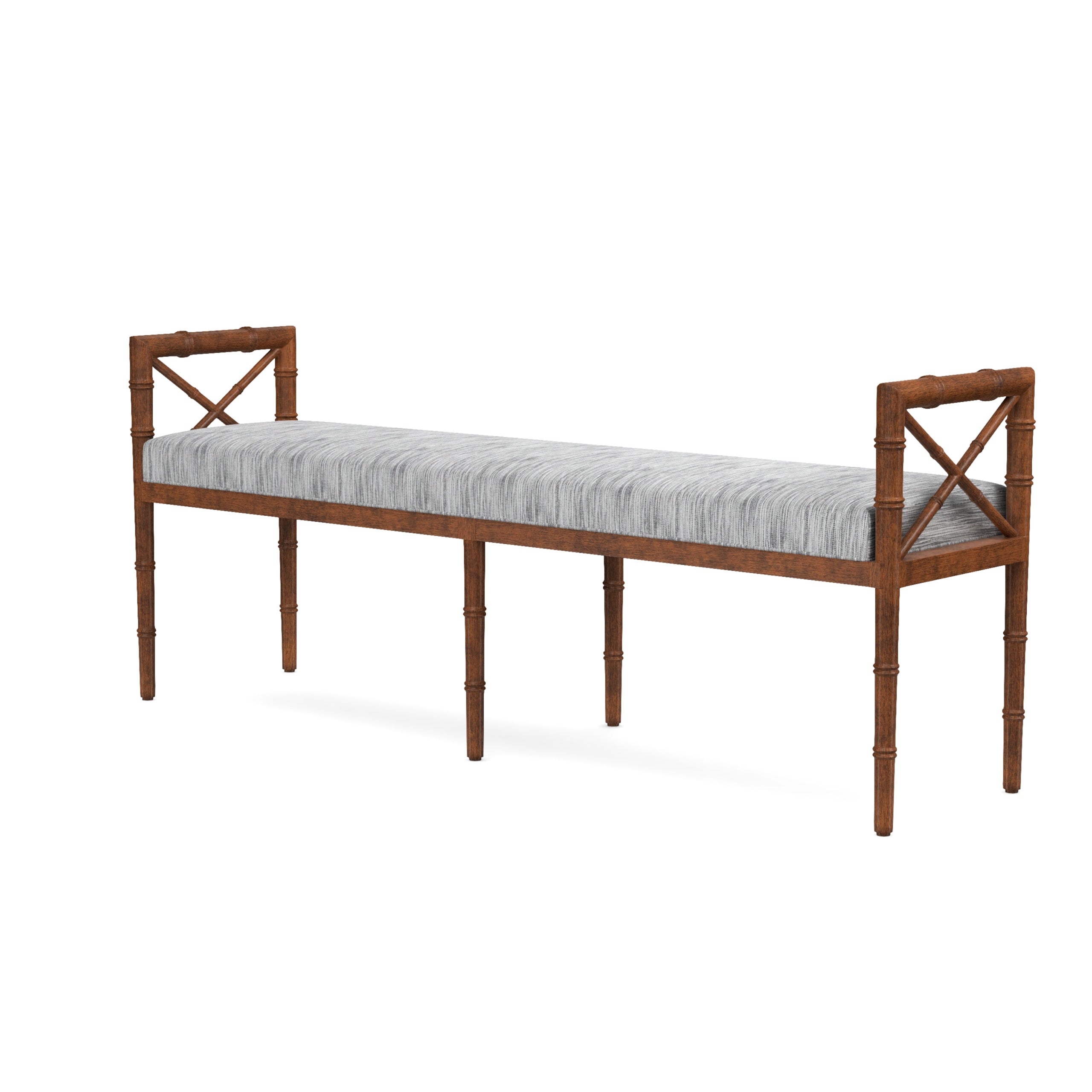 Danica Bamboo Style Upholstered Wood Bench