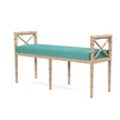 Danica Bamboo Style Upholstered Wood Bench