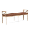 Danica Bamboo Style Upholstered Wood Bench