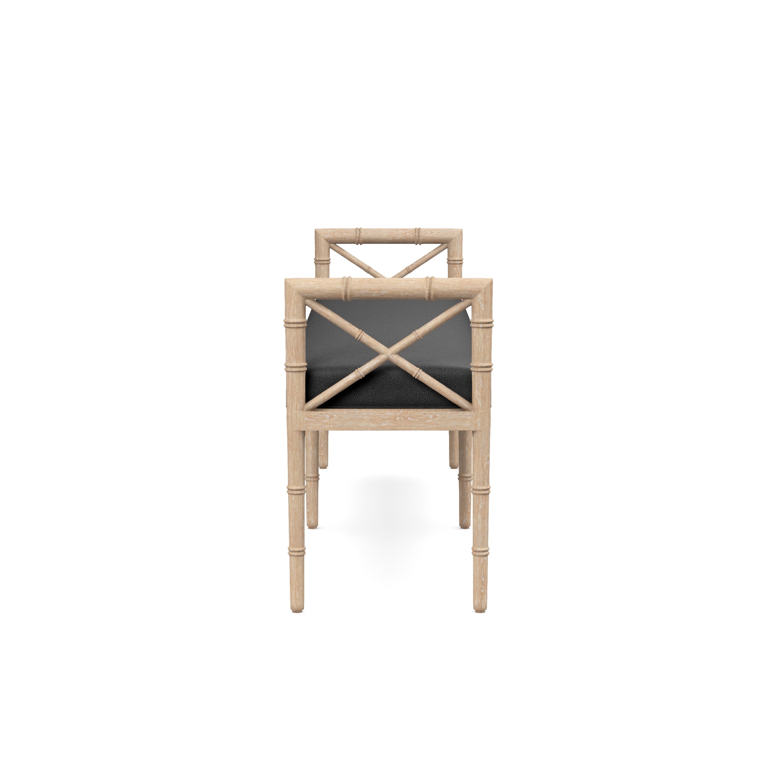 Danica Bamboo Style Upholstered Wood Bench