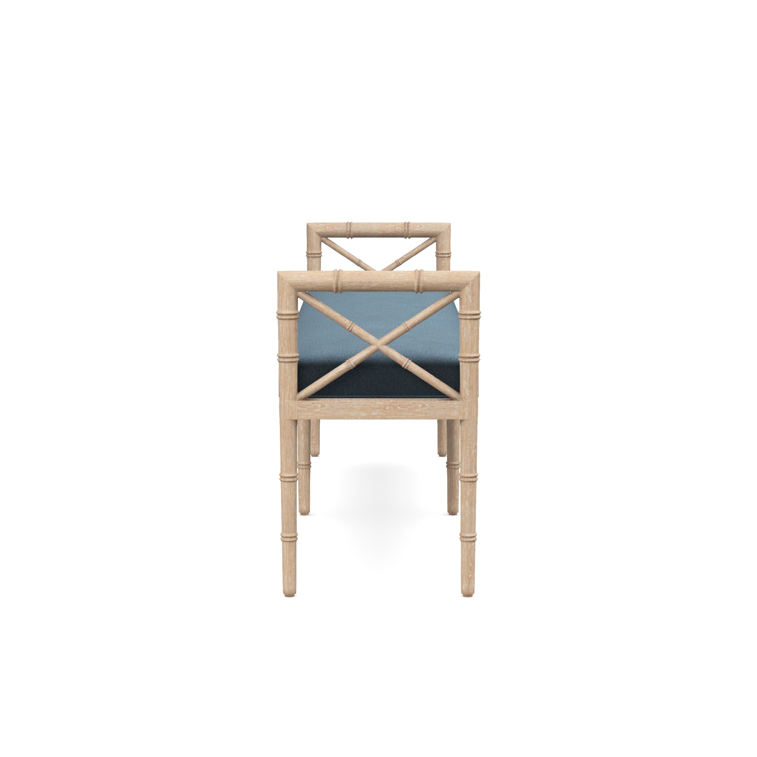 Danica Bamboo Style Upholstered Wood Bench