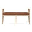 Danica Bamboo Style Upholstered Wood Bench