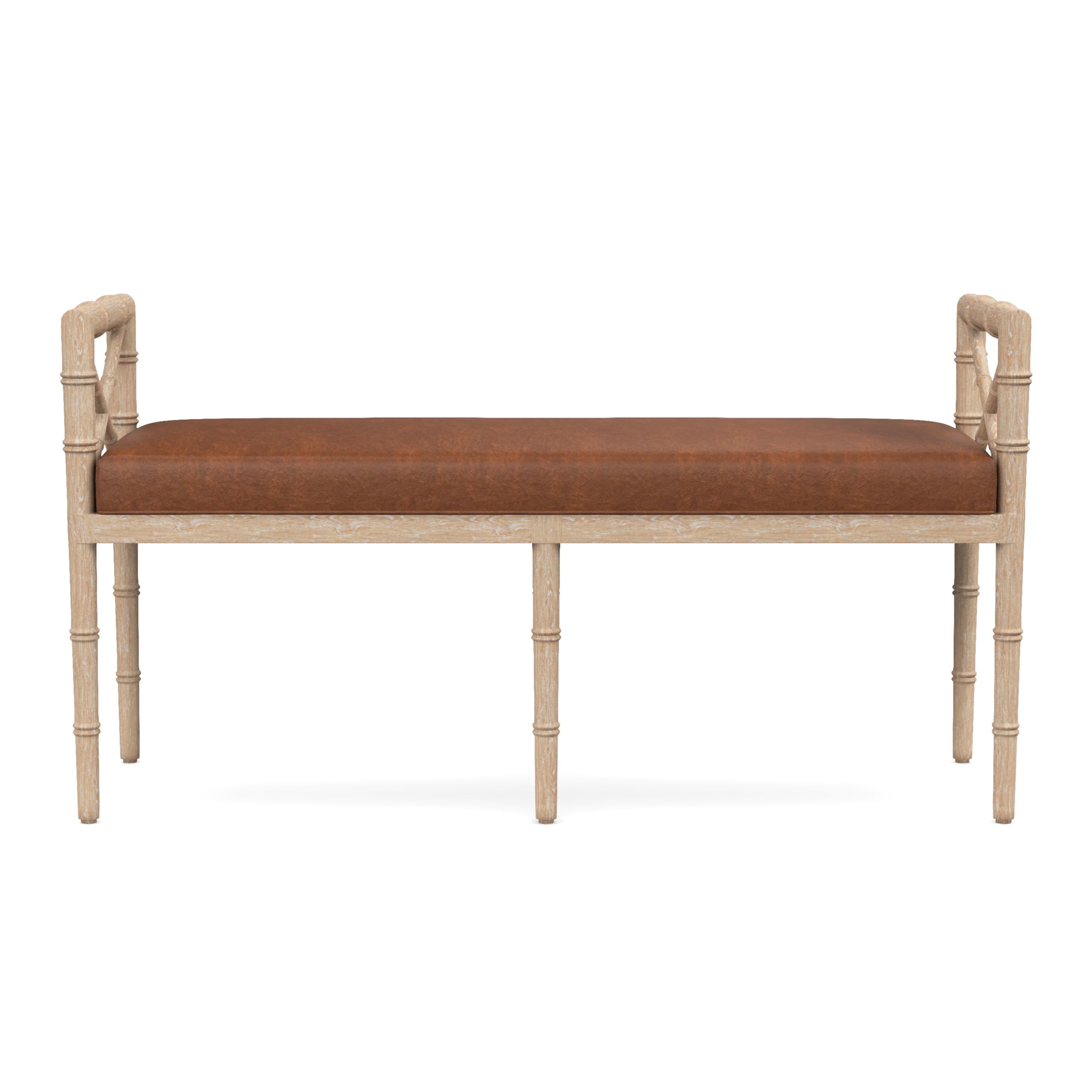 Danica Bamboo Style Upholstered Wood Bench