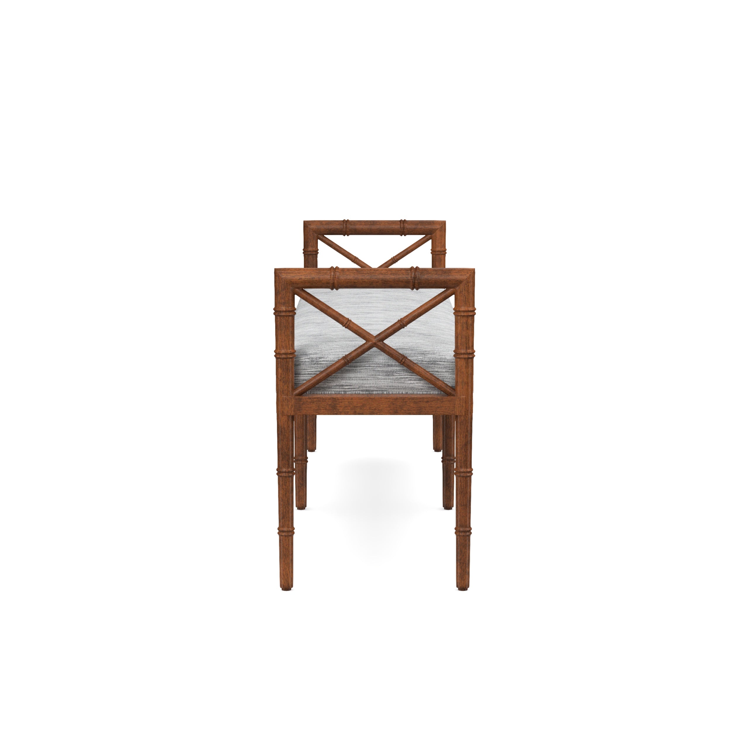 Danica Bamboo Style Upholstered Wood Bench