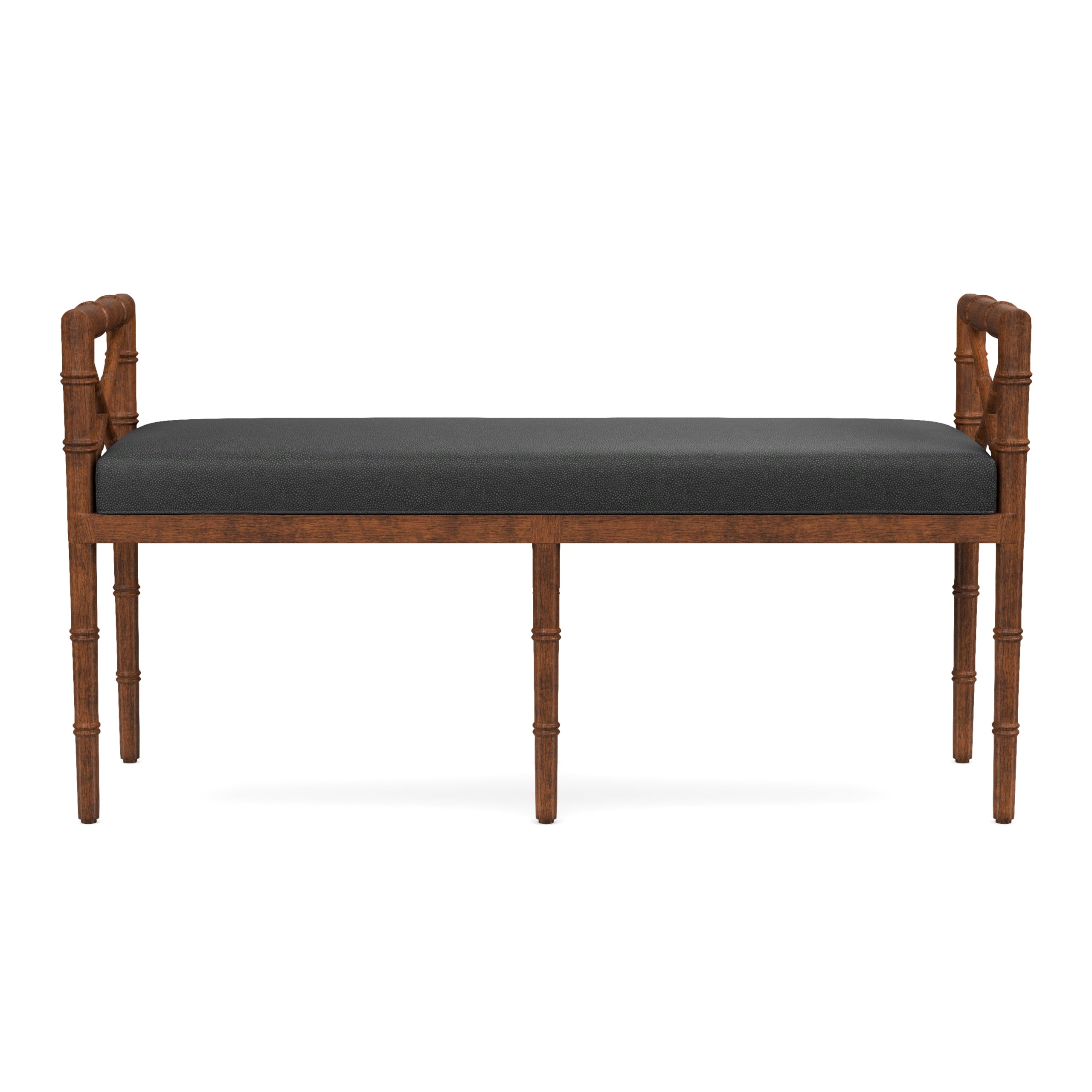 Danica Bamboo Style Upholstered Wood Bench