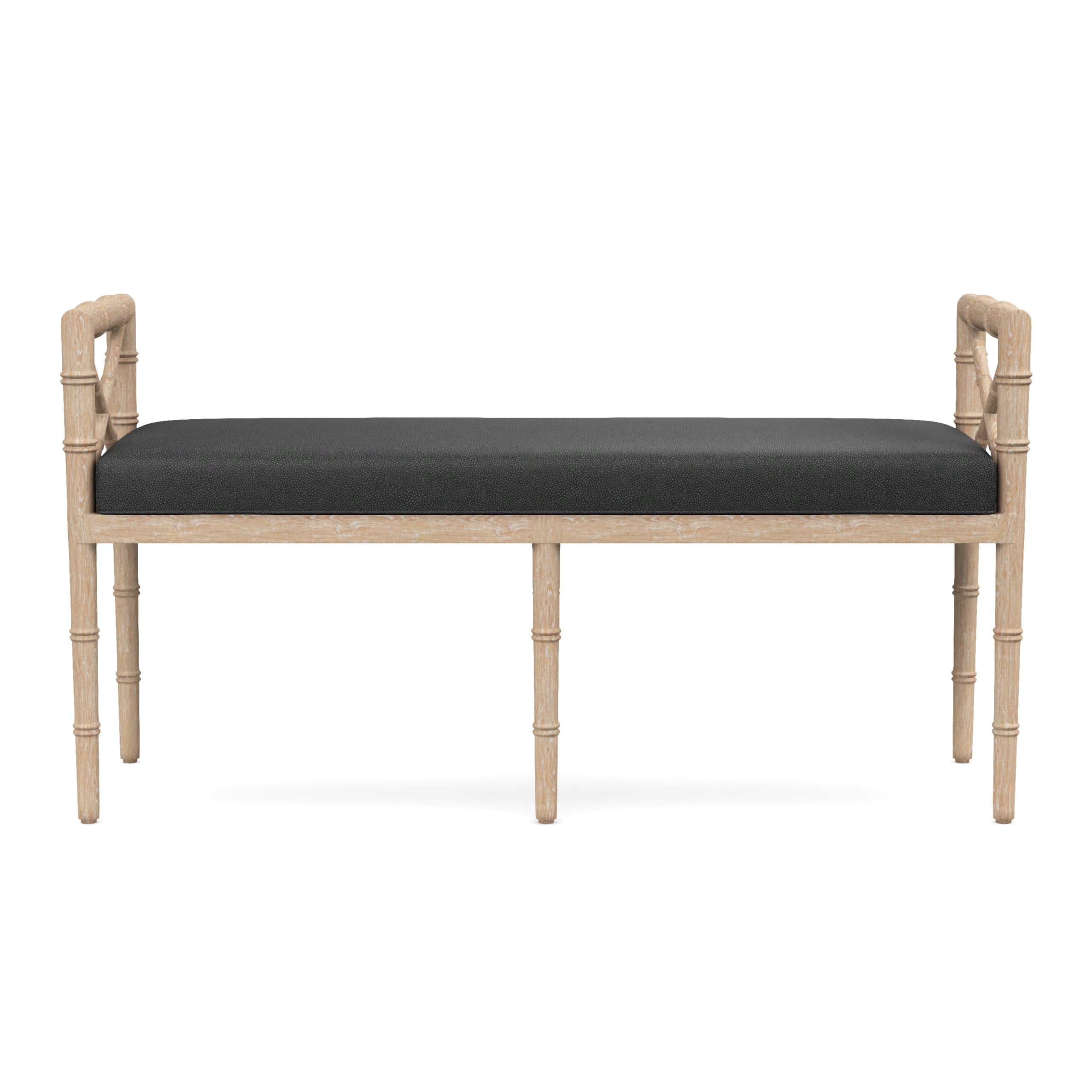 Danica Bamboo Style Upholstered Wood Bench