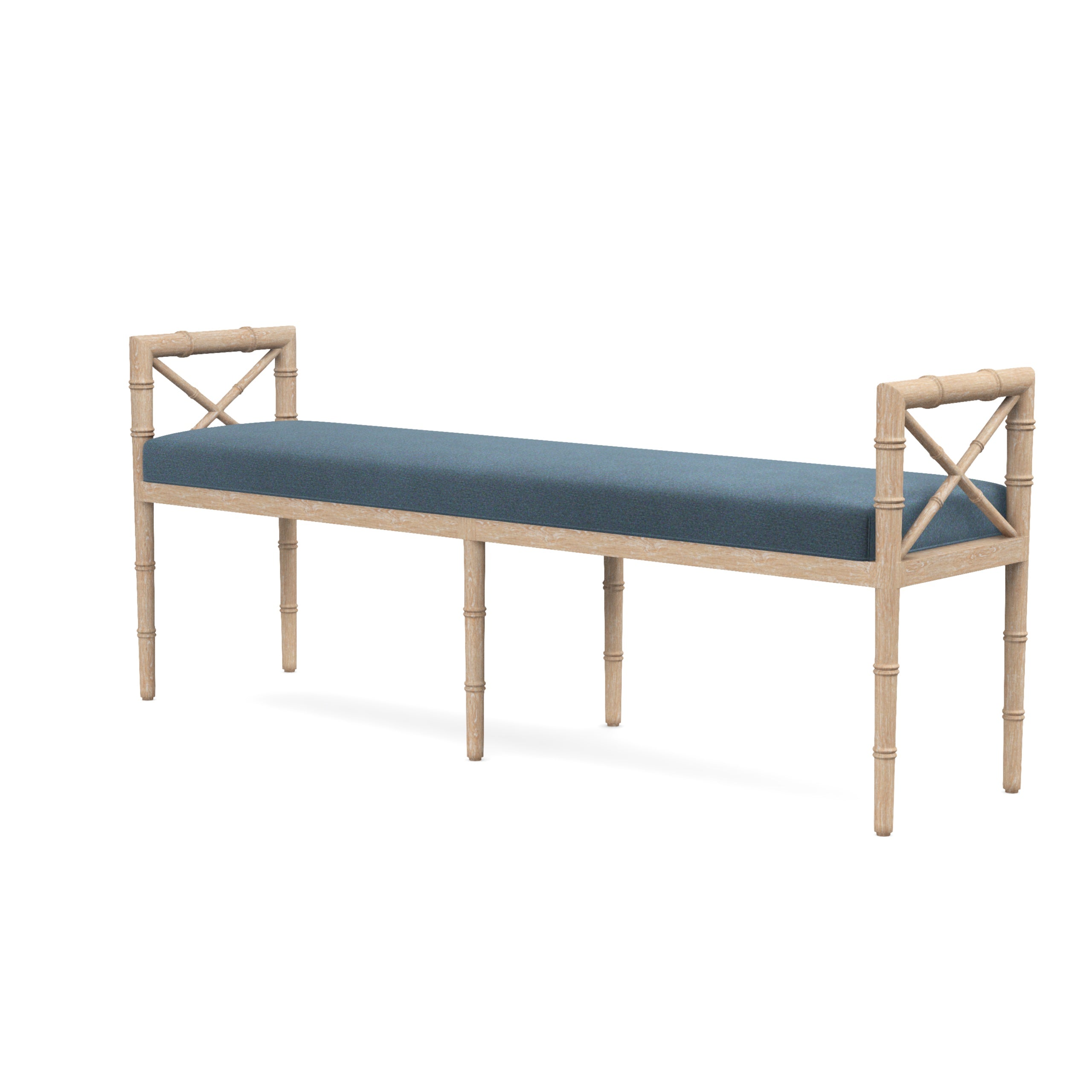 Danica Bamboo Style Upholstered Wood Bench