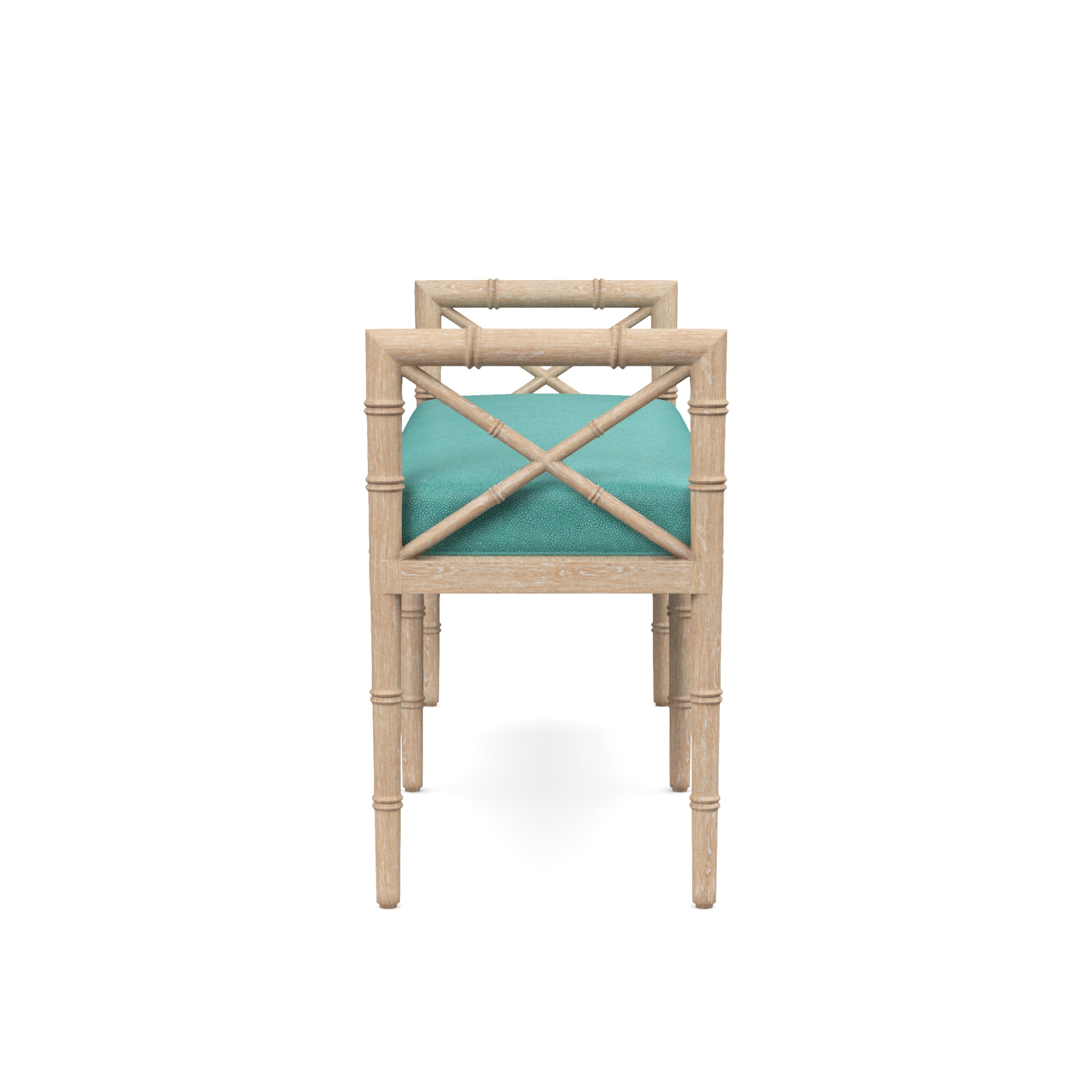 Danica Bamboo Style Upholstered Wood Bench