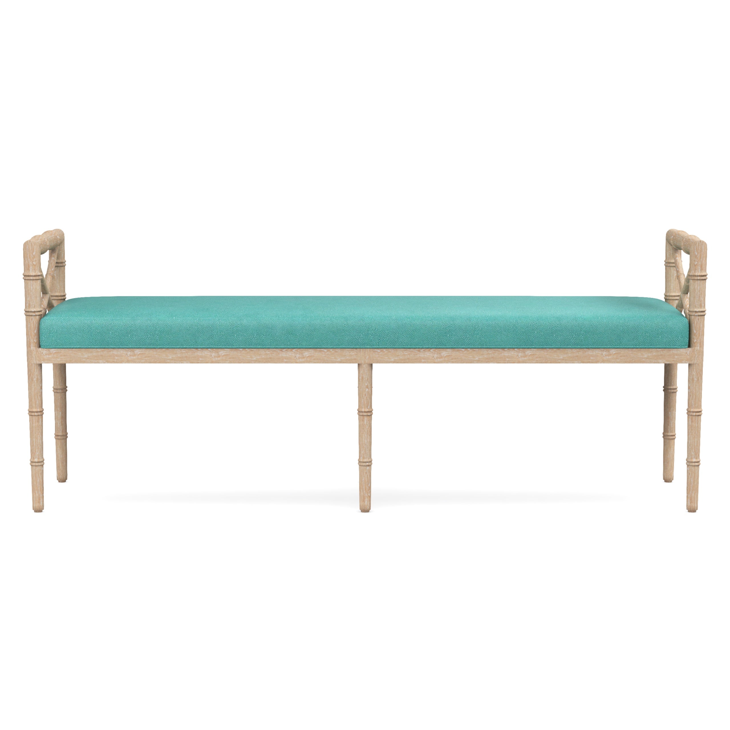 Danica Bamboo Style Upholstered Wood Bench