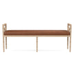 Danica Bamboo Style Upholstered Wood Bench