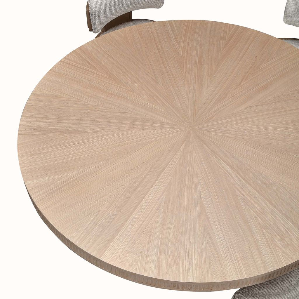 Michael Amini West Kensington Round Dining Table - Sea Salt Caramel