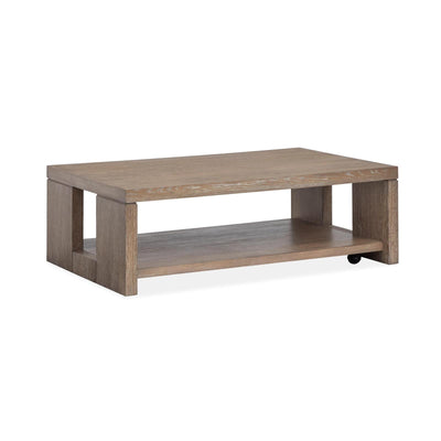 Magnussen Home Conway Spiced Brown Rectangular Cocktail Table With Casters