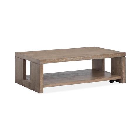 Magnussen Home Conway Spiced Brown Rectangular Cocktail Table With Casters