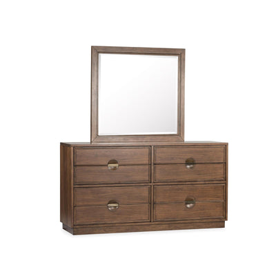 Magnussen Home Selena Brown Double Drawer Dresser With Landscape Mirror
