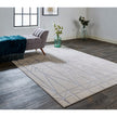 Feizy Micah 3045F Modern Geometric in White/Silver/Gray
