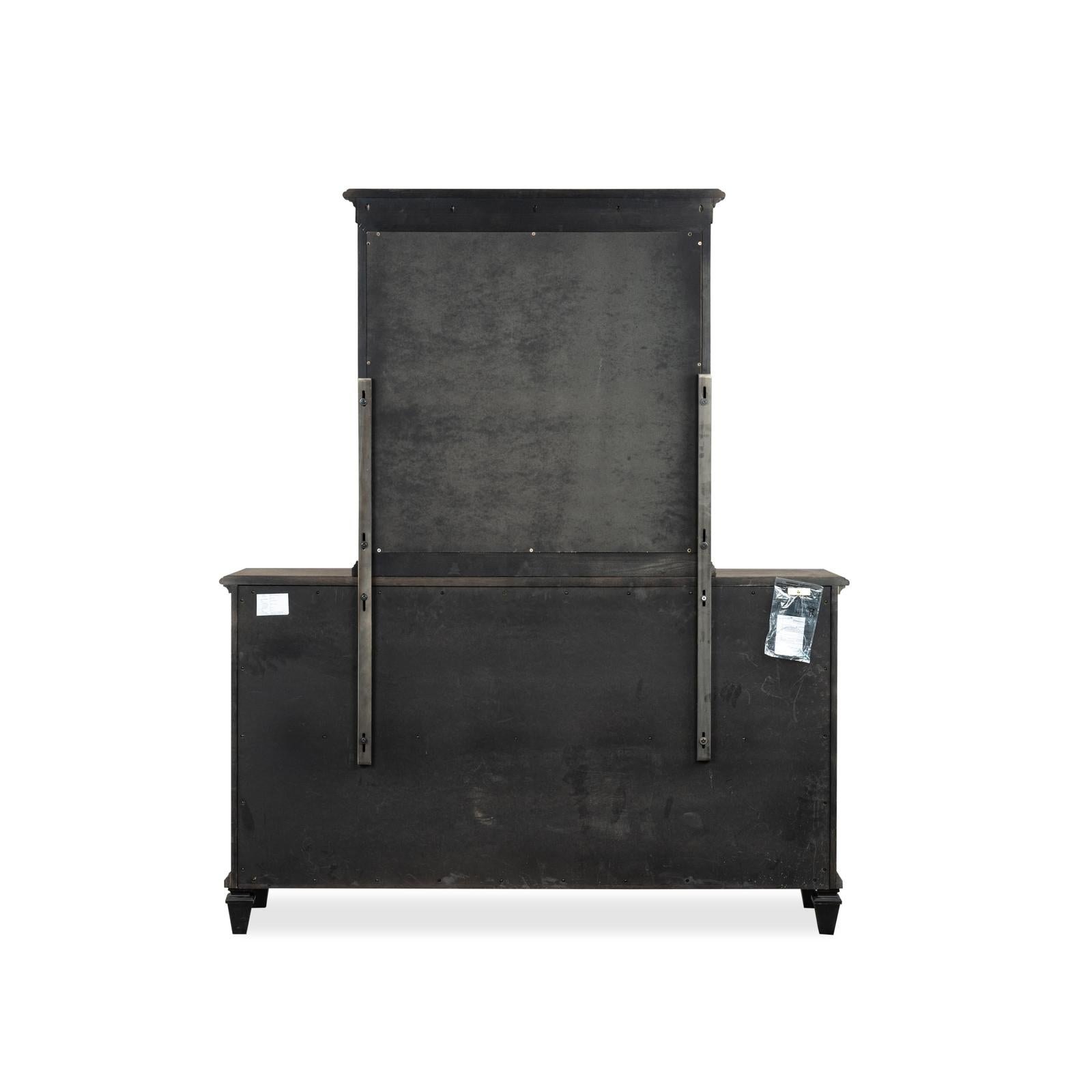 Magnussen Home Surrey Brown Double Drawer Dresser With Portrait Mirror