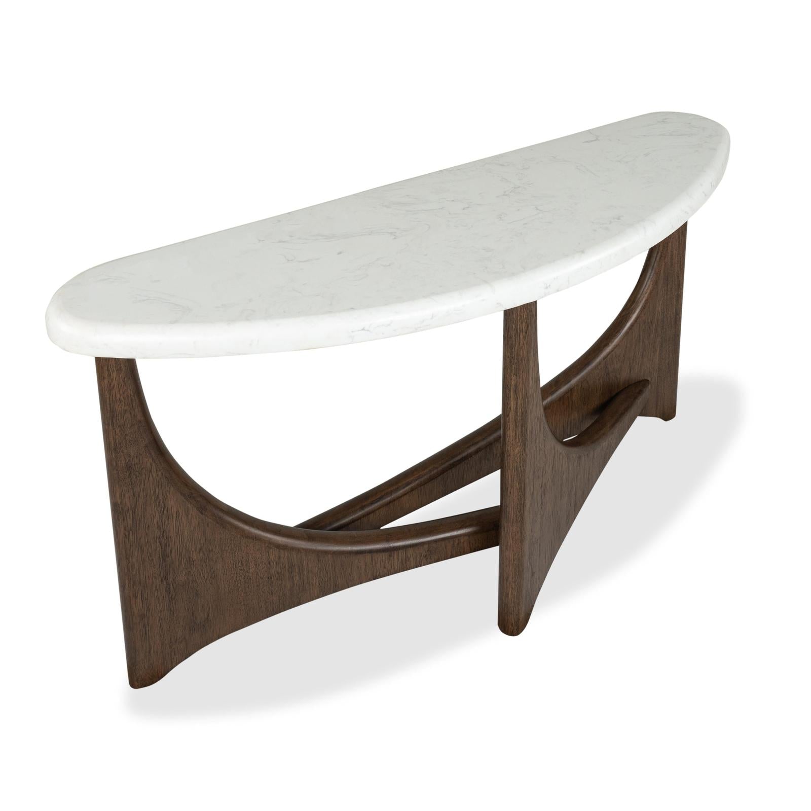 Magnussen Home Arwen Turkish Coffee Demilune Sofa Table