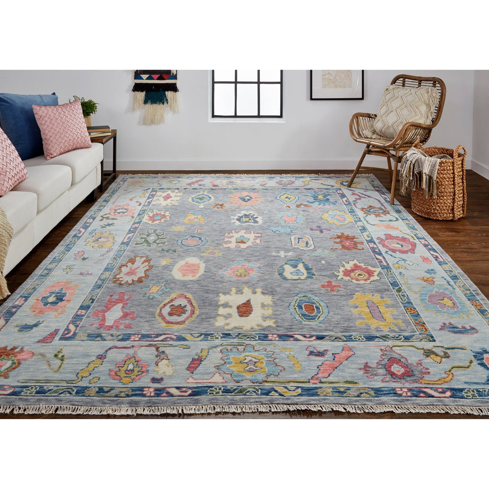 Feizy Karina 6792F Traditional Persian in Blue/Gray/Red