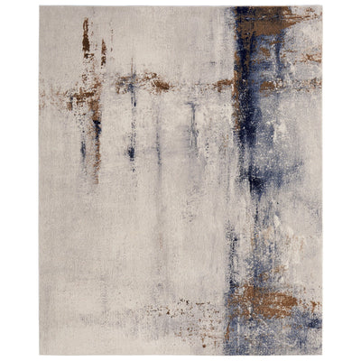 Feizy Clio 39LXF Modern Abstract in Ivory/Blue/Brown
