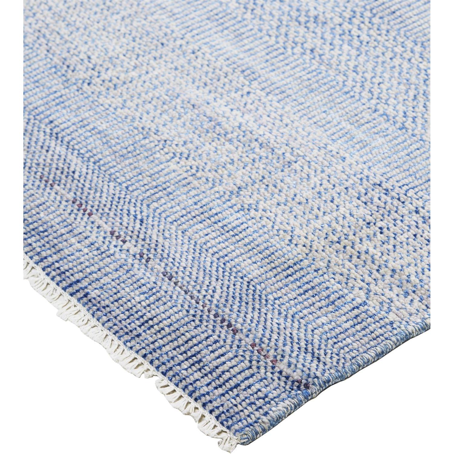 Feizy Janson I6061 Transitional Stripes, Blue/Silver, 8' x 8' Round Rug